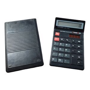 Citizen SDC-835 Vintage Electronic Calculator‎ Solar W/Case Cover